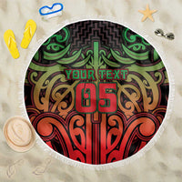 Custom Aotearoa Tuhoe Beach Blanket Maori Tribal Pattern Mix Poutama
