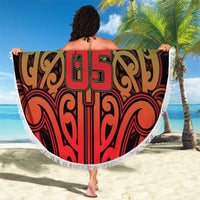Custom Aotearoa Tuhoe Beach Blanket Maori Tribal Pattern Mix Poutama