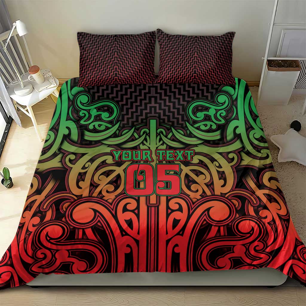 Custom Aotearoa Tuhoe Bedding Set Maori Tribal Pattern Mix Poutama