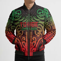 Custom Aotearoa Tuhoe Bomber Puffer Jacket Maori Tribal Pattern Mix Poutama LT05 - Polynesian Pride