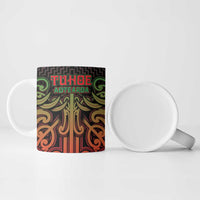 Custom Aotearoa Tuhoe Ceramic Mug Maori Tribal Pattern Mix Poutama