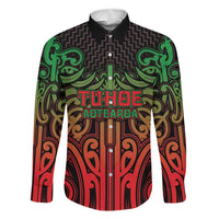 Custom Aotearoa Tuhoe Family Matching Off The Shoulder Long Sleeve Dress and Hawaiian Shirt Maori Tribal Pattern Mix Poutama