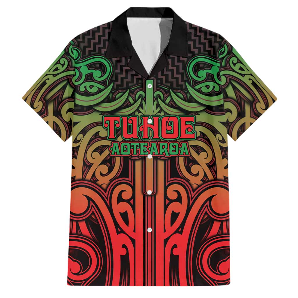 Custom Aotearoa Tuhoe Family Matching Tank Maxi Dress and Hawaiian Shirt Maori Tribal Pattern Mix Poutama