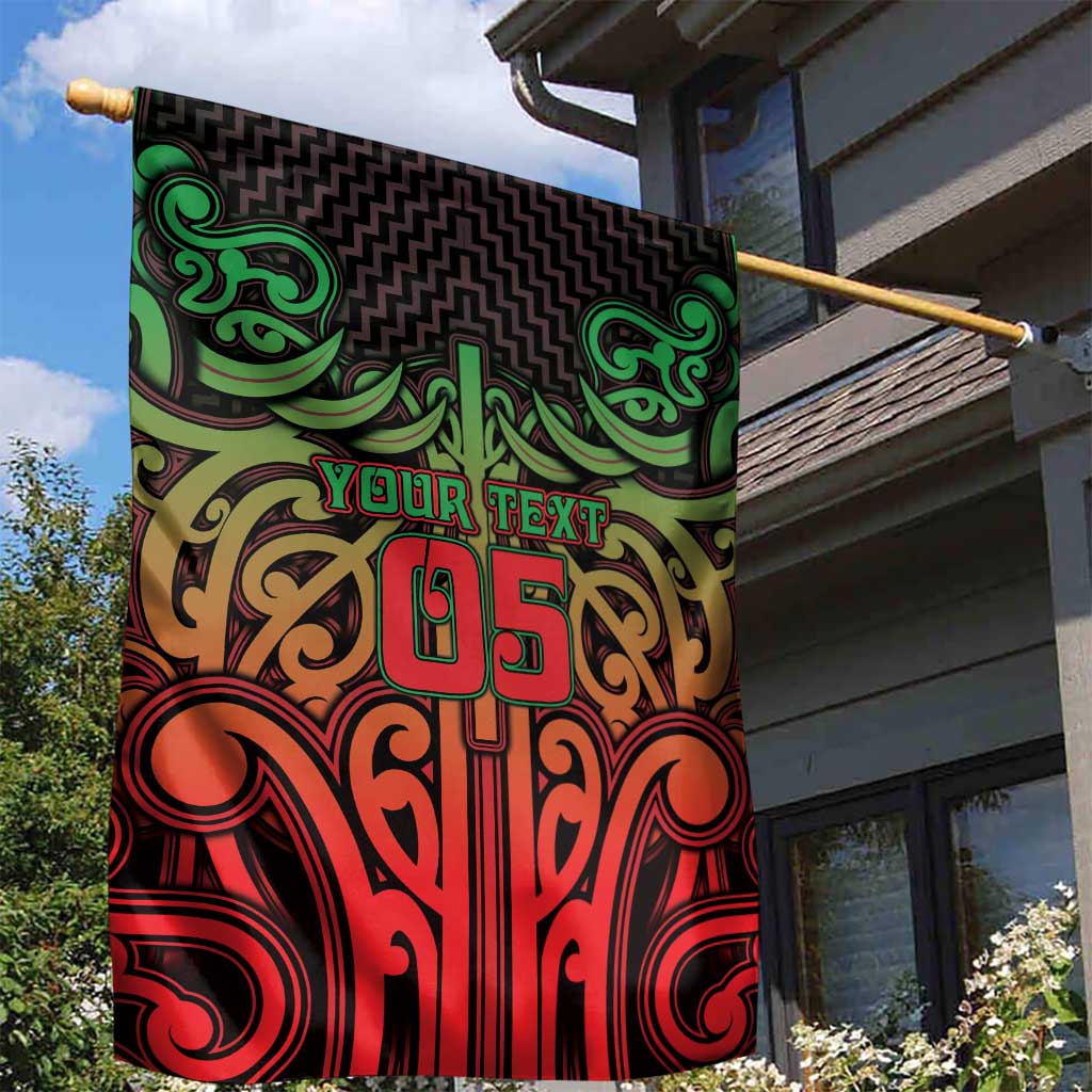 Custom Aotearoa Tuhoe Garden Flag Maori Tribal Pattern Mix Poutama