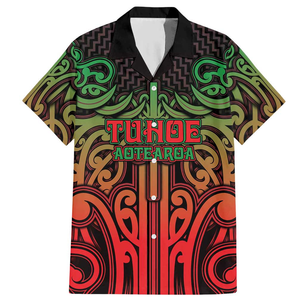 Custom Aotearoa Tuhoe Hawaiian Shirt Maori Tribal Pattern Mix Poutama