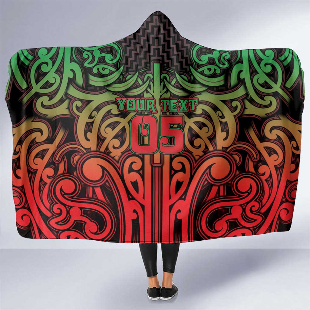 Custom Aotearoa Tuhoe Hooded Blanket Maori Tribal Pattern Mix Poutama LT05 One Size Black - Polynesian Pride