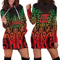 Custom Aotearoa Tuhoe Hoodie Dress Maori Tribal Pattern Mix Poutama