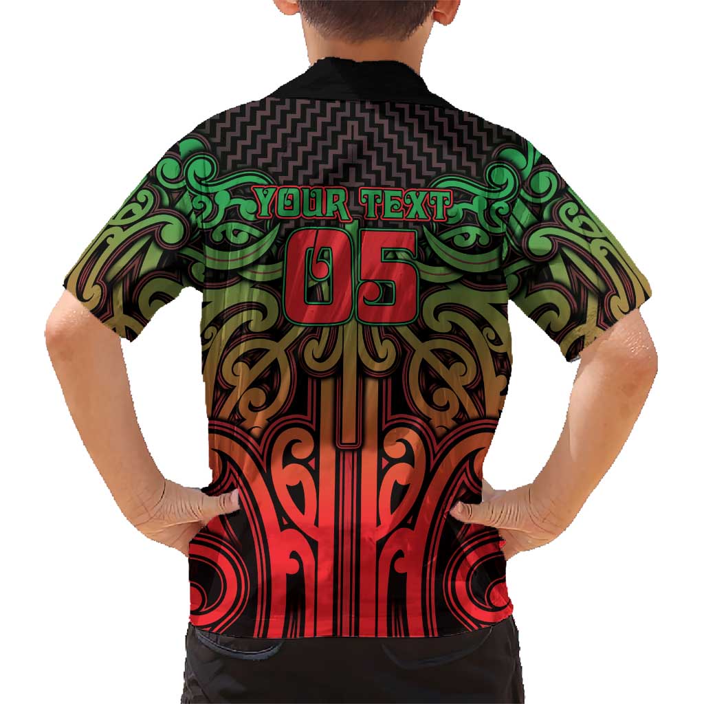 Custom Aotearoa Tuhoe Kid Hawaiian Shirt Maori Tribal Pattern Mix Poutama