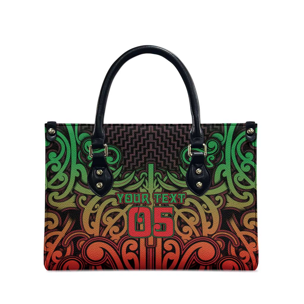 Custom Aotearoa Tuhoe Leather Bag Maori Tribal Pattern Mix Poutama LT05 - Polynesian Pride