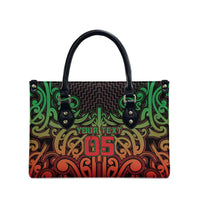 Custom Aotearoa Tuhoe Leather Bag Maori Tribal Pattern Mix Poutama LT05 - Polynesian Pride