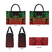 Custom Aotearoa Tuhoe Leather Bag Maori Tribal Pattern Mix Poutama LT05 - Polynesian Pride