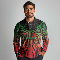 Custom Aotearoa Tuhoe Long Sleeve Polo Shirt Maori Tribal Pattern Mix Poutama