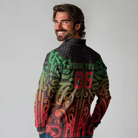Custom Aotearoa Tuhoe Long Sleeve Polo Shirt Maori Tribal Pattern Mix Poutama