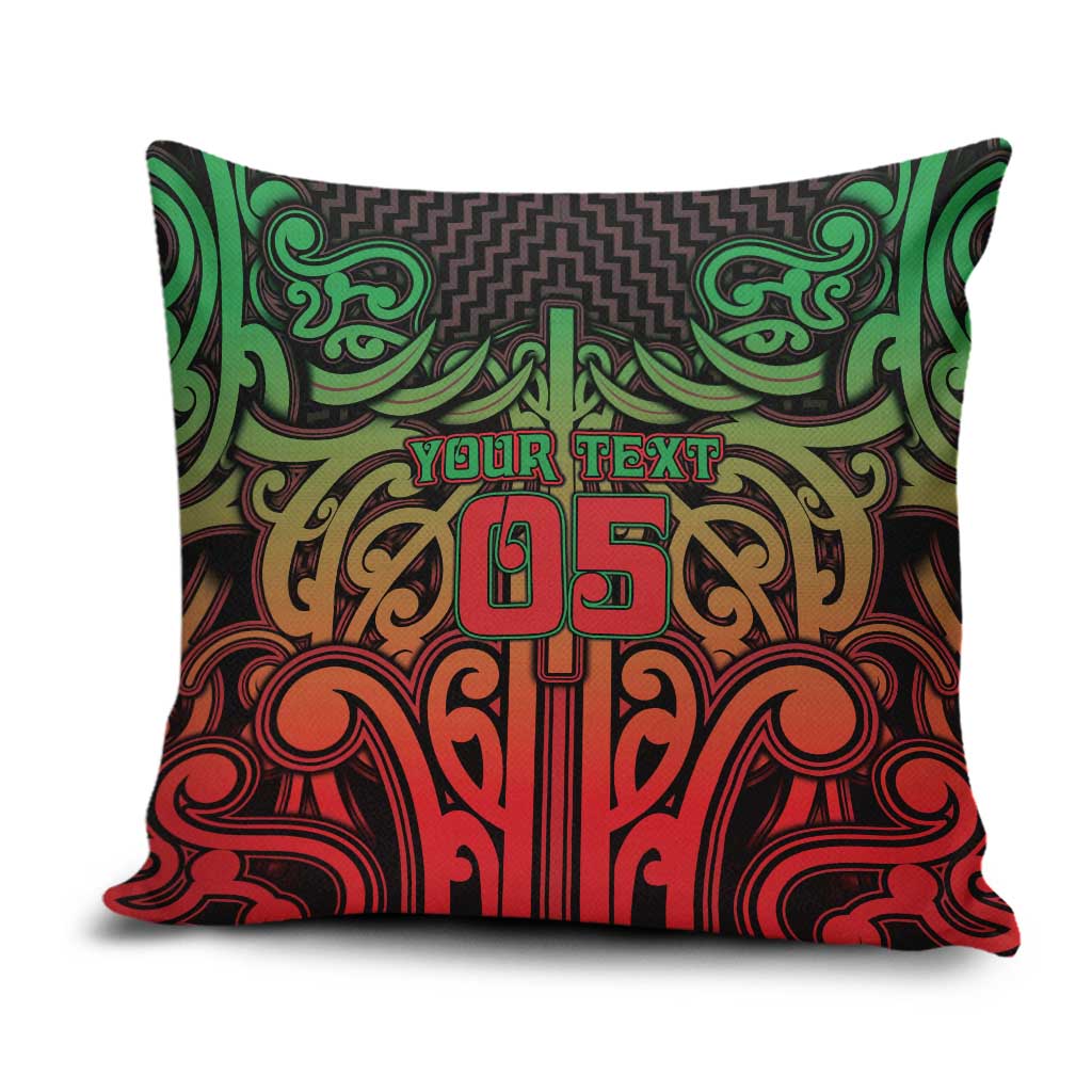 Custom Aotearoa Tuhoe Pillow Cover Maori Tribal Pattern Mix Poutama