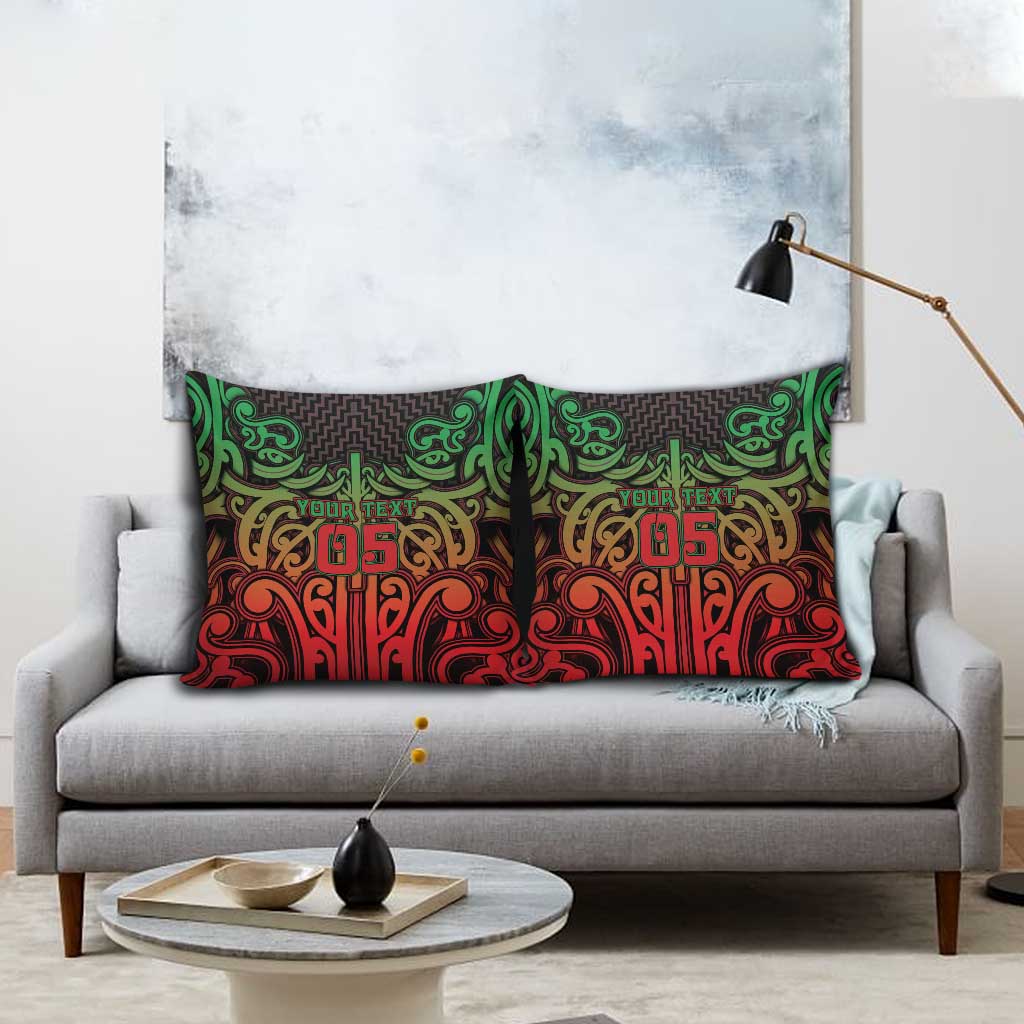 Custom Aotearoa Tuhoe Pillow Cover Maori Tribal Pattern Mix Poutama