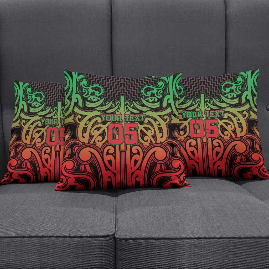 Custom Aotearoa Tuhoe Pillow Cover Maori Tribal Pattern Mix Poutama