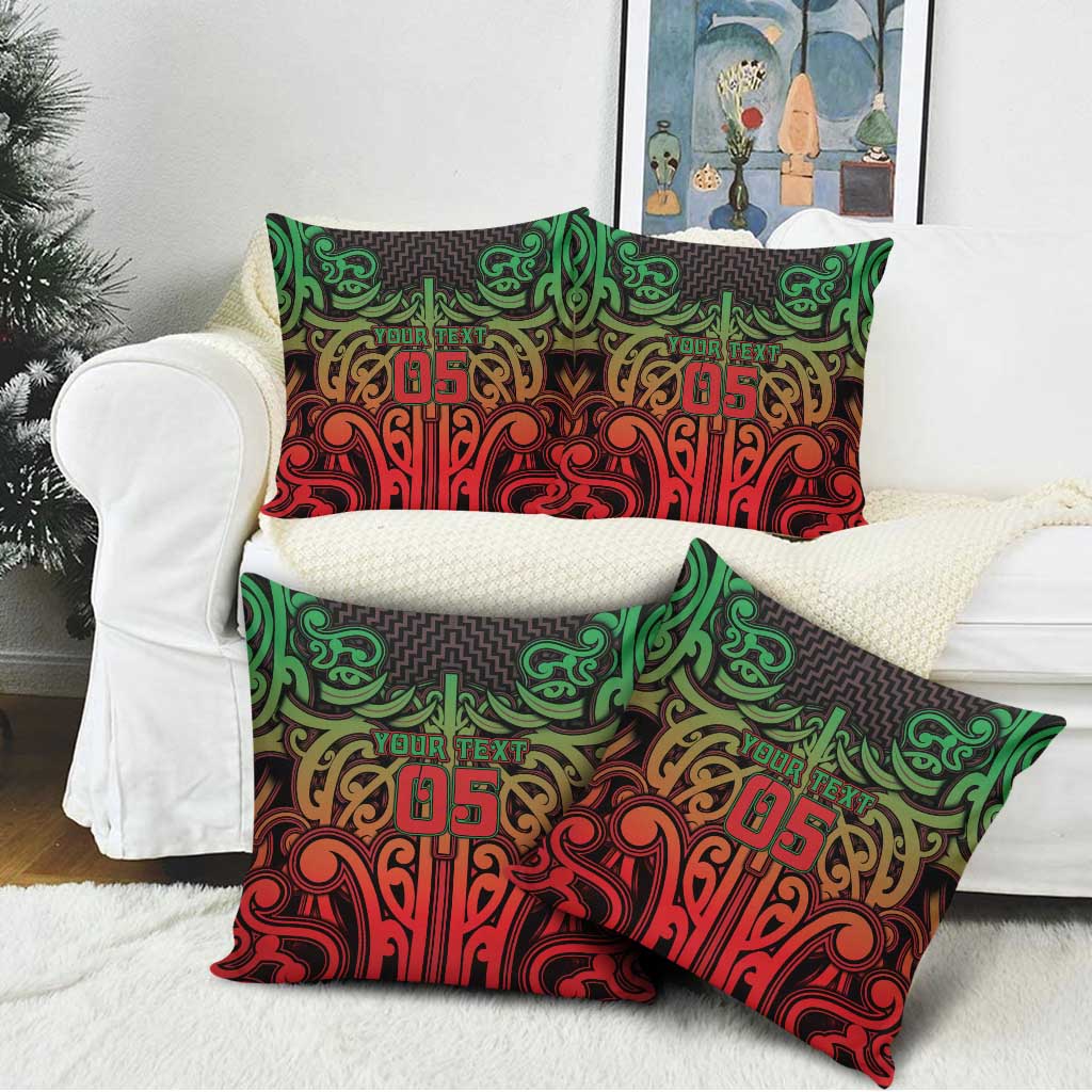 Custom Aotearoa Tuhoe Pillow Cover Maori Tribal Pattern Mix Poutama