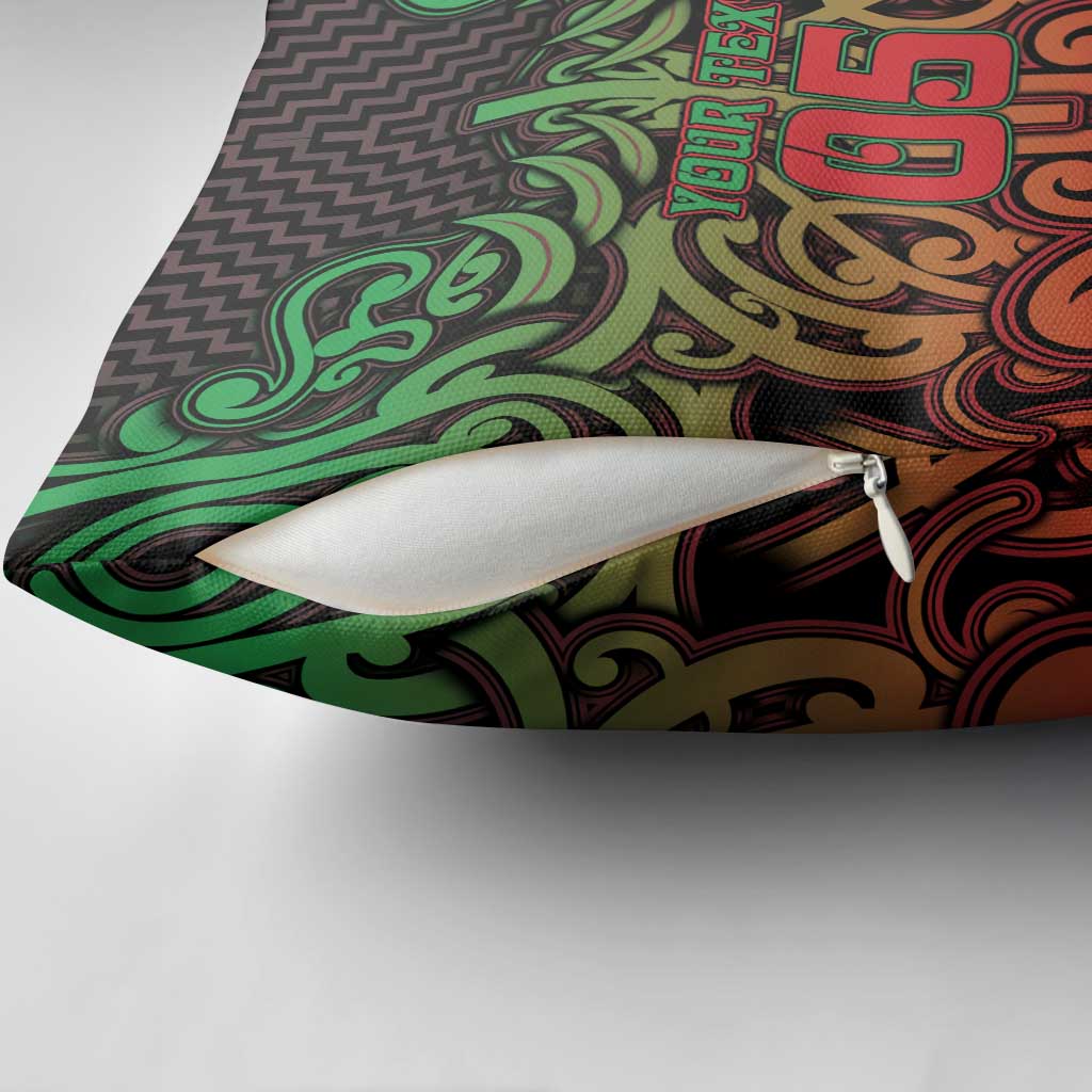 Custom Aotearoa Tuhoe Pillow Cover Maori Tribal Pattern Mix Poutama