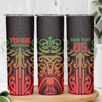 Custom Aotearoa Tuhoe Skinny Tumbler Maori Tribal Pattern Mix Poutama