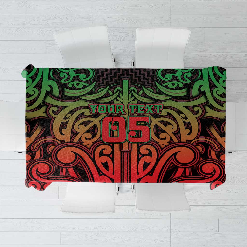 Custom Aotearoa Tuhoe Tablecloth Maori Tribal Pattern Mix Poutama
