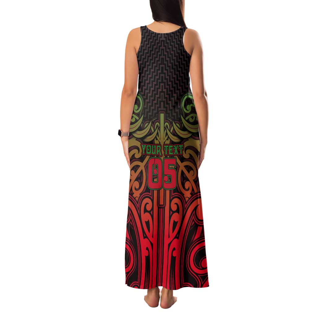 Custom Aotearoa Tuhoe Tank Maxi Dress Maori Tribal Pattern Mix Poutama