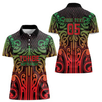 Custom Aotearoa Tuhoe Women Polo Shirt Maori Tribal Pattern Mix Poutama