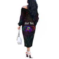 I See Your True Colors Personalised Off The Shoulder Long Sleeve Dress Autism Awareness