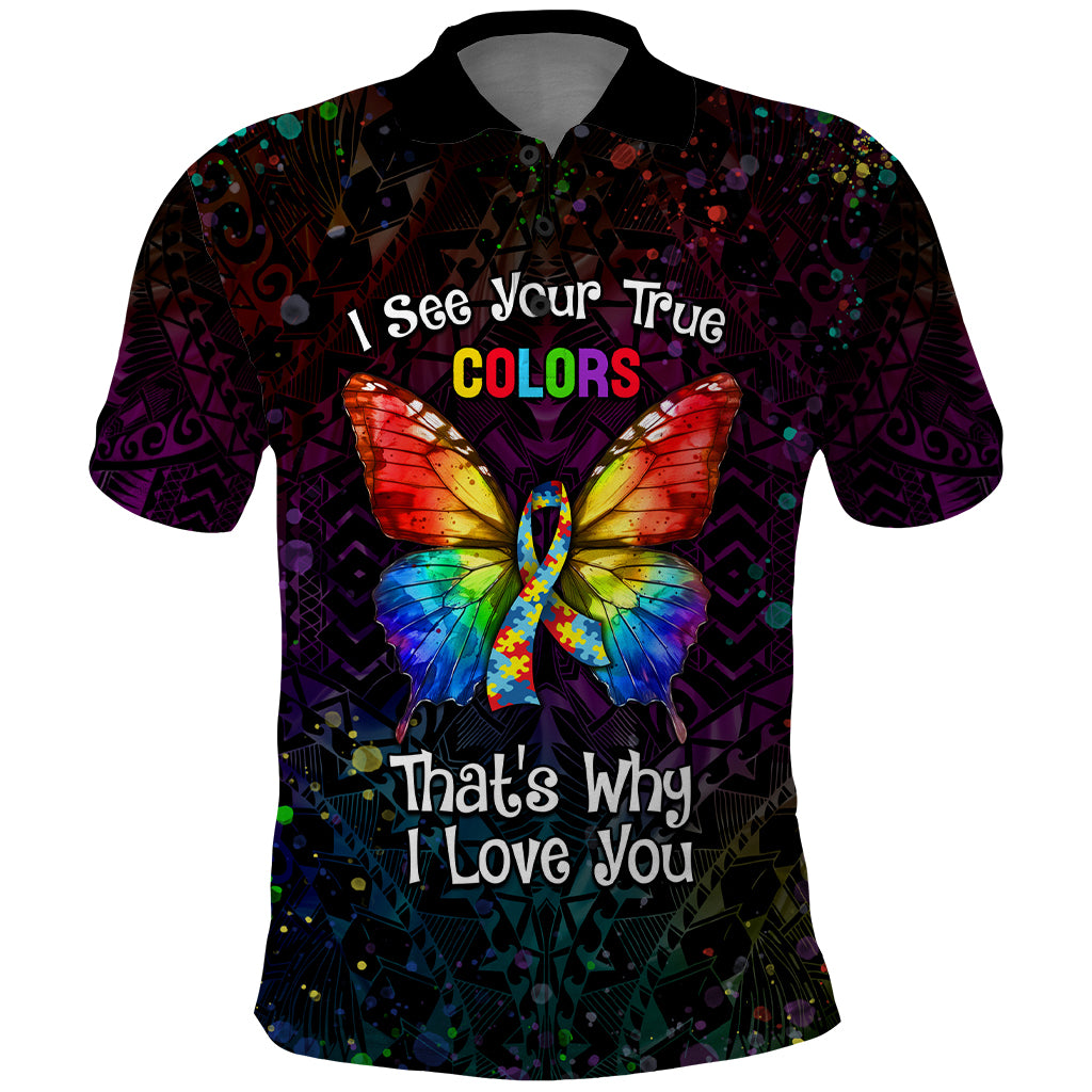 I See Your True Colors Personalised Polo Shirt Autism Awareness