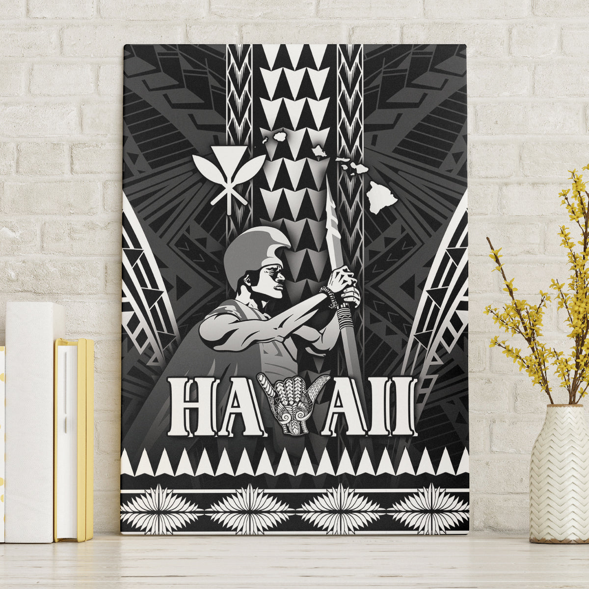 Hawaii Happy King Kamehameha Day Canvas Wall Art Kakau Pattern