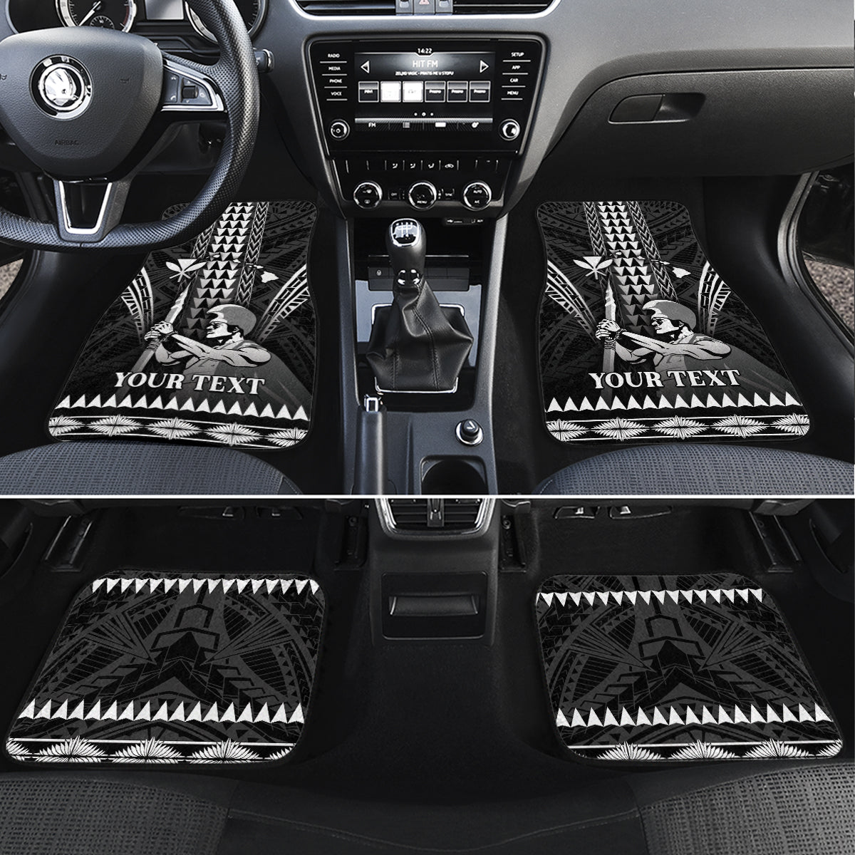 Hawaii Happy King Kamehameha Day Car Mats Kakau Pattern