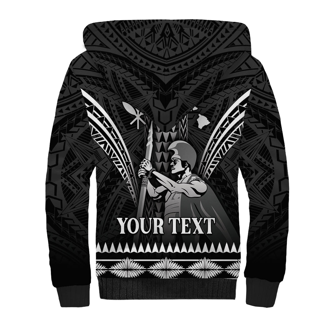 Personalised Hawaii Happy King Kamehameha Day Sherpa Hoodie Kakau Pattern
