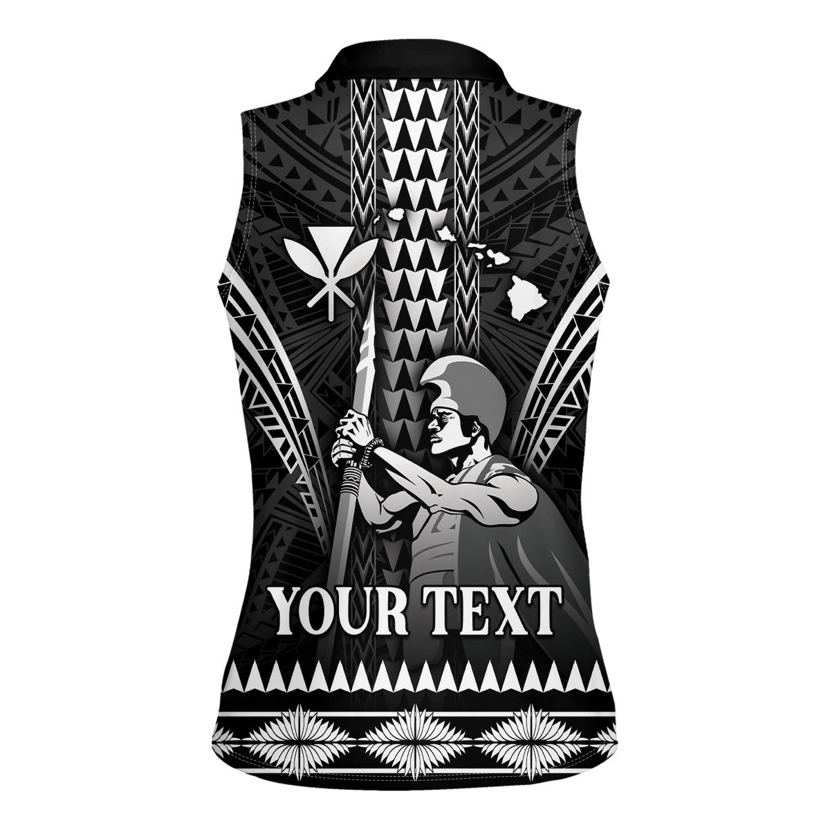 Personalised Hawaii Happy King Kamehameha Day Women Sleeveless Polo Shirt Kakau Pattern
