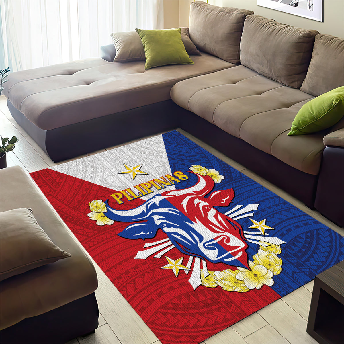Philippines Independence Day Area Rug Maligayang Araw ng Kalayaan Filipino Carabao
