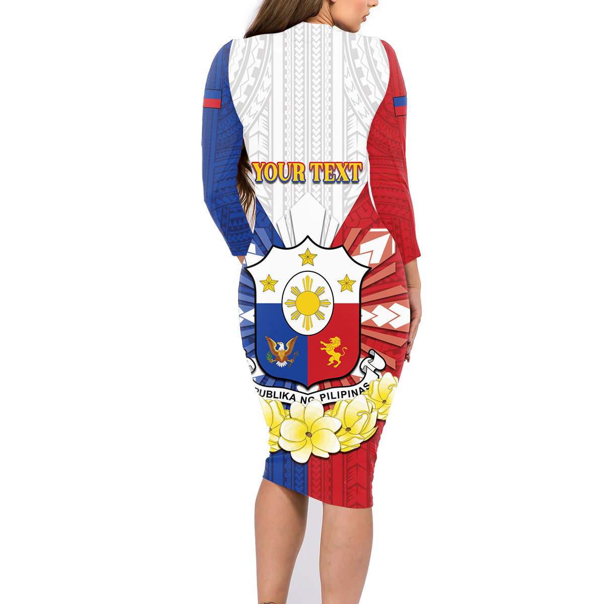 Personalised Philippines Independence Day Family Matching Long Sleeve Bodycon Dress and Hawaiian Shirt Maligayang Araw ng Kalayaan Filipino Carabao LT05 - Polynesian Pride