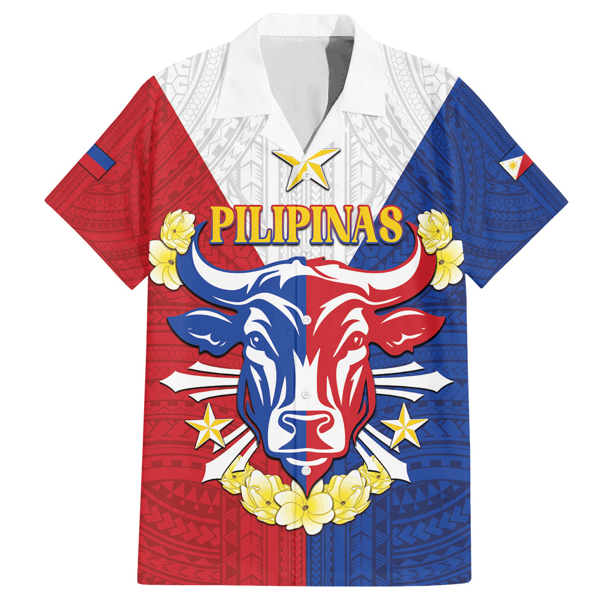 Personalised Philippines Independence Day Family Matching Tank Maxi Dress and Hawaiian Shirt Maligayang Araw ng Kalayaan Filipino Carabao LT05 Dad's Shirt - Short Sleeve Red - Polynesian Pride