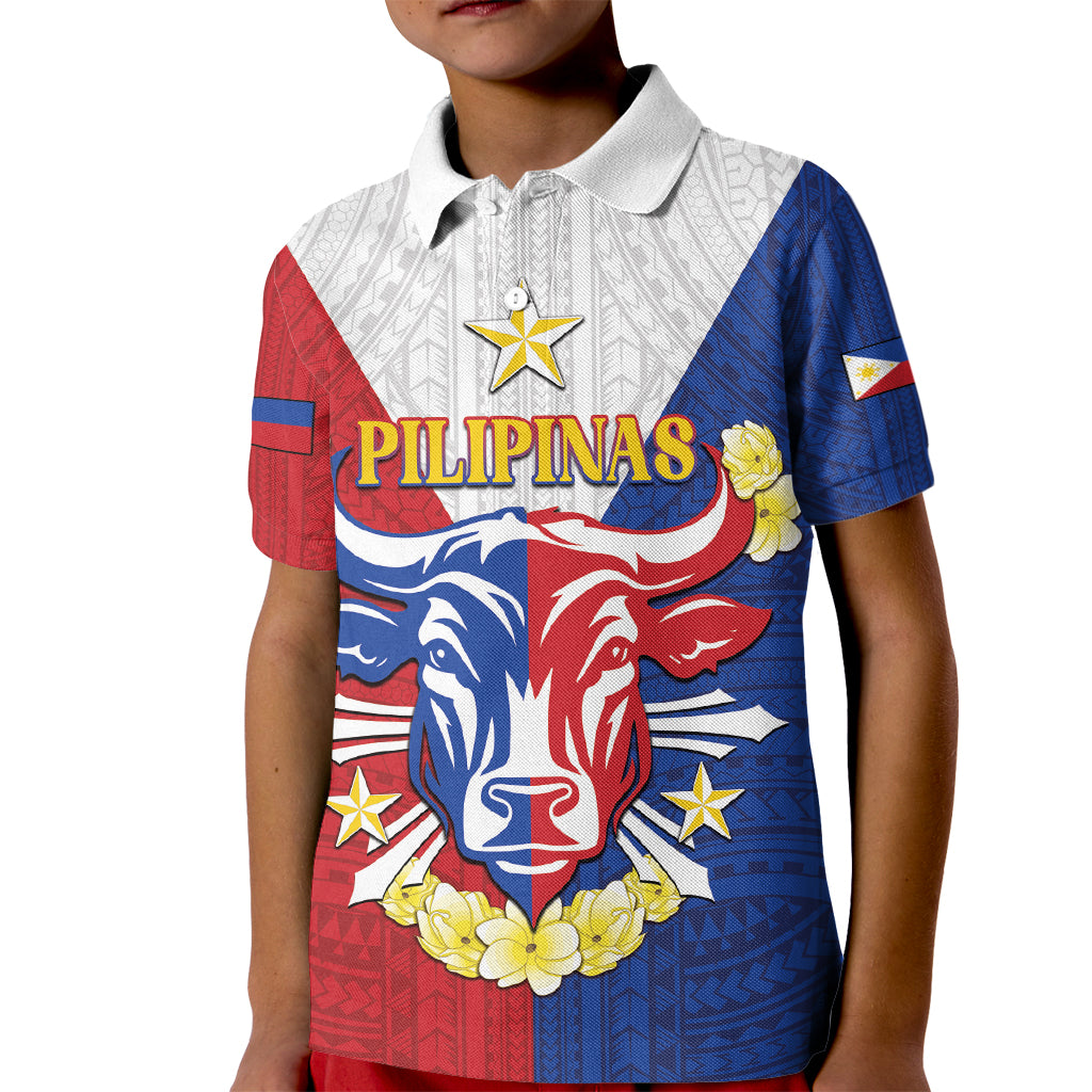 Personalised Philippines Independence Day Kid Polo Shirt Maligayang Araw ng Kalayaan Filipino Carabao