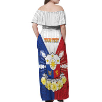 Personalised Philippines Independence Day Off Shoulder Maxi Dress Maligayang Araw ng Kalayaan Filipino Carabao LT05 - Polynesian Pride