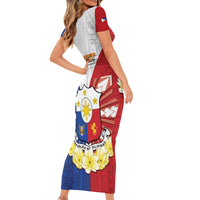 Personalised Philippines Independence Day Short Sleeve Bodycon Dress Maligayang Araw ng Kalayaan Filipino Carabao