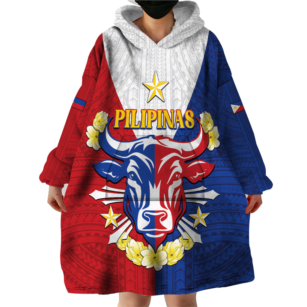 Personalised Philippines Independence Day Wearable Blanket Hoodie Maligayang Araw ng Kalayaan Filipino Carabao LT05 - Polynesian Pride