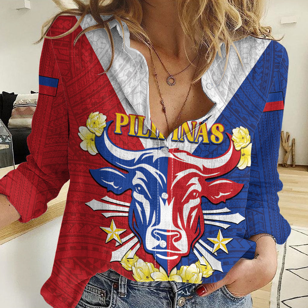 Personalised Philippines Independence Day Women Casual Shirt Maligayang Araw ng Kalayaan Filipino Carabao LT05 Female Red - Polynesian Pride
