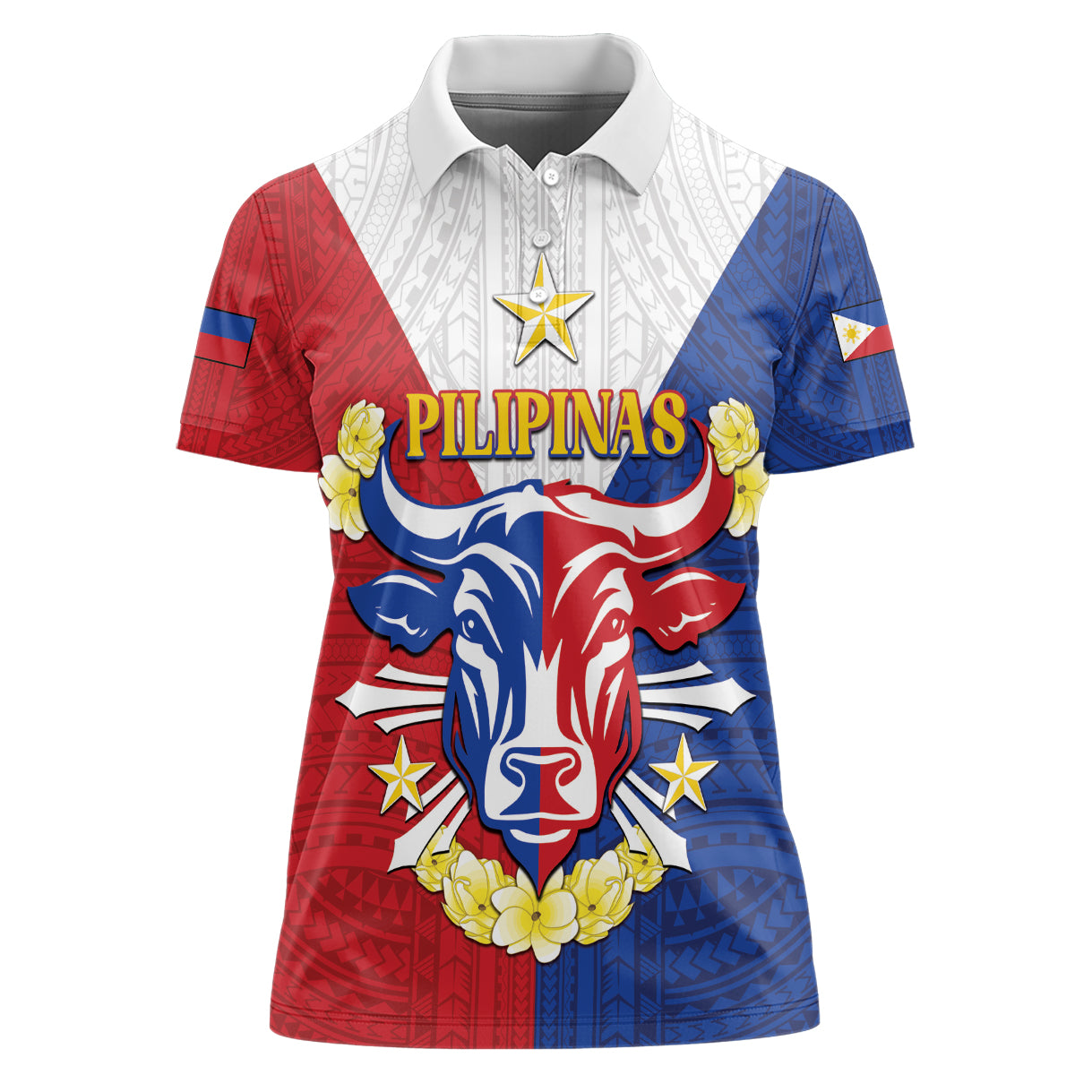 Personalised Philippines Independence Day Women Polo Shirt Maligayang Araw ng Kalayaan Filipino Carabao