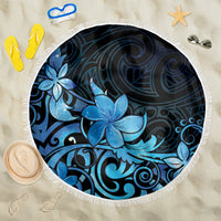 Matariki New Zealand Beach Blanket Maori Pattern Blue Galaxy LT05 One Size 150cm Blue - Polynesian Pride