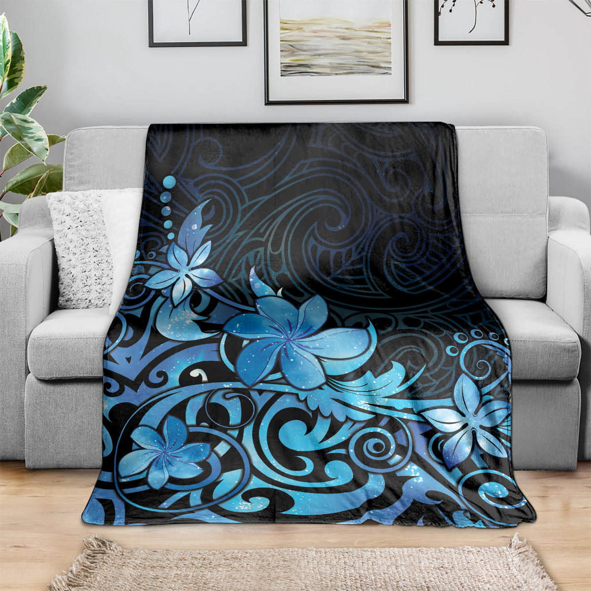 Matariki New Zealand Blanket Maori Pattern Blue Galaxy LT05 - Polynesian Pride