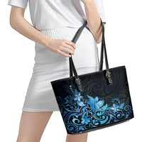 Matariki New Zealand Leather Tote Bag Maori Pattern Blue Galaxy LT05 - Polynesian Pride