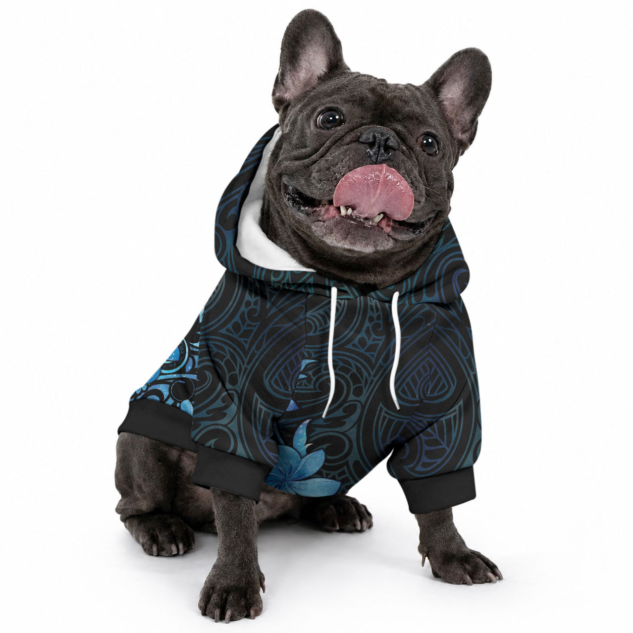 Matariki New Zealand Pet Hoodie Maori Pattern Blue Galaxy