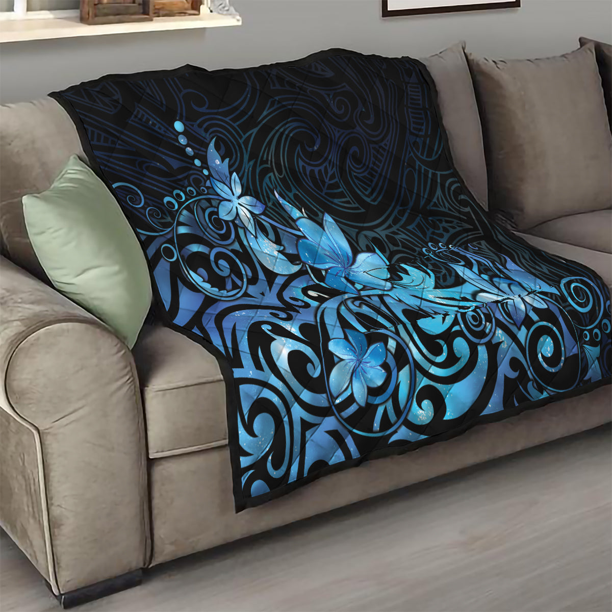 Matariki New Zealand Quilt Maori Pattern Blue Galaxy LT05 - Polynesian Pride