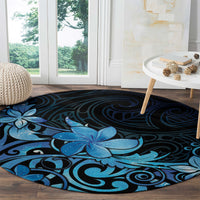 Matariki New Zealand Round Carpet Maori Pattern Blue Galaxy LT05 - Polynesian Pride