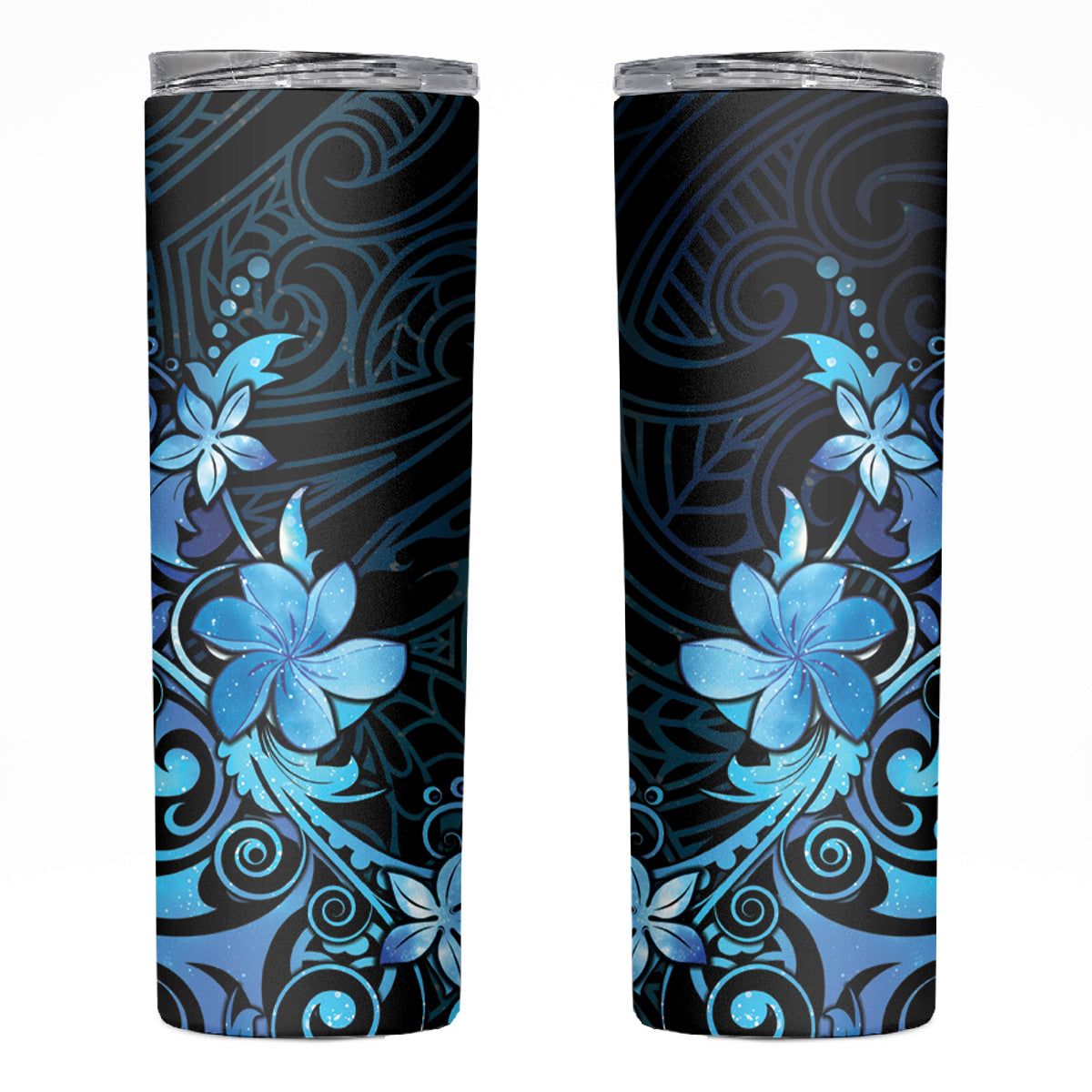 Matariki New Zealand Skinny Tumbler Maori Pattern Blue Galaxy