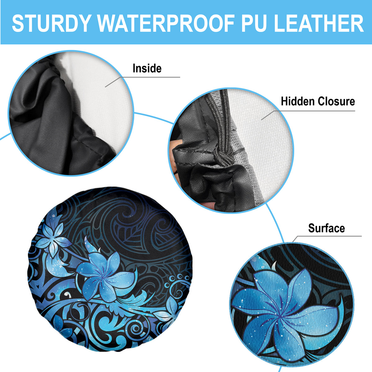 Matariki New Zealand Spare Tire Cover Maori Pattern Blue Galaxy LT05 - Polynesian Pride