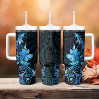 Matariki New Zealand Tumbler With Handle Maori Pattern Blue Galaxy
